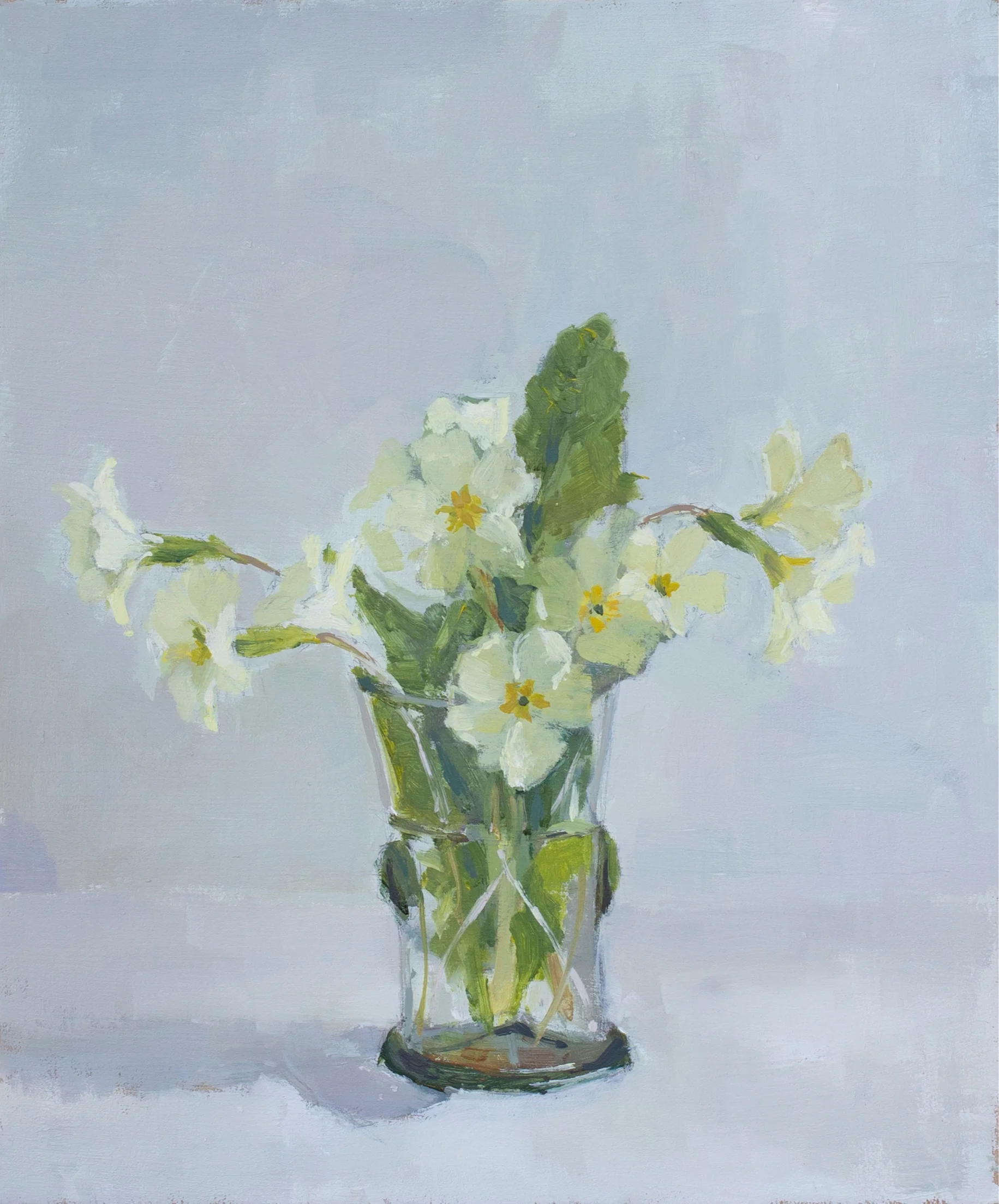 Yellow Primroses in Dutch glass I