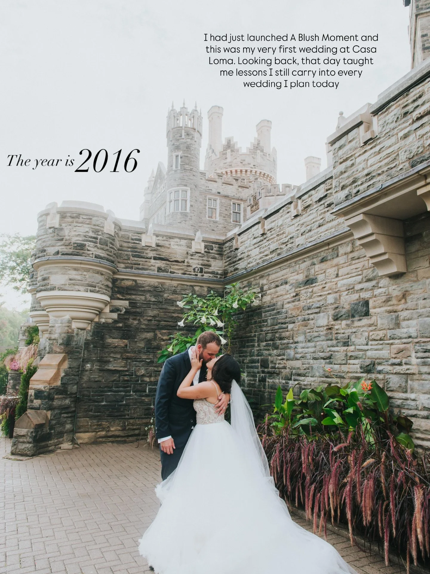 The year was 2016✨
.
I had just launched A Blush Moment and this was my very first wedding at Casa Loma. Looking back, that day taught me lessons I still carry into every wedding I plan today

1. Always run through the rain plan &mdash;&mdash; It pou