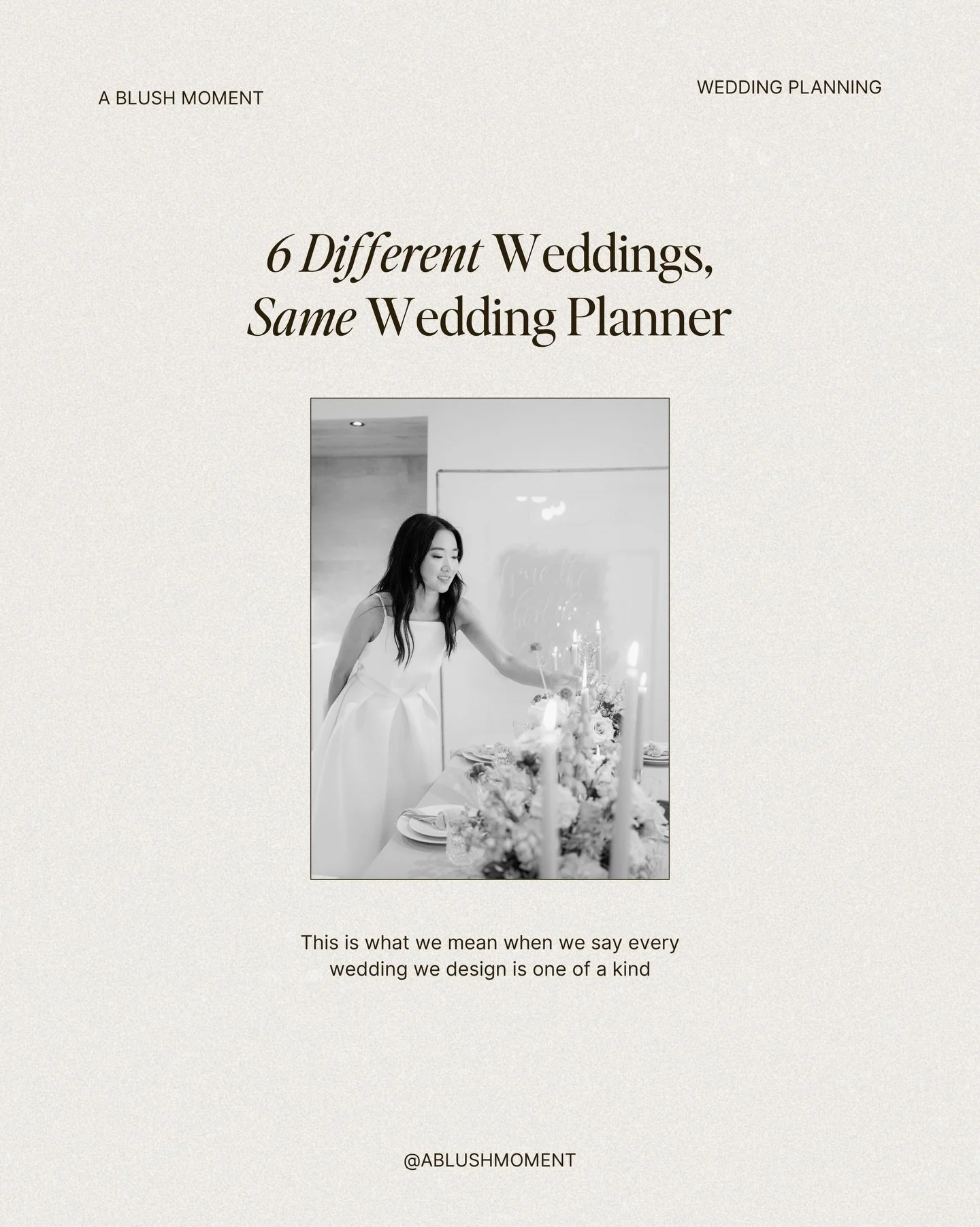 Six different weddings, same planner 🤍

Every couple comes to us with something different in mind, and that&rsquo;s what makes this job the best. Some weddings are driven by colour, others by the venue, the season, or a feeling they can&rsquo;t quit