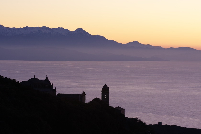  la vue depuis la terrasse au coucher de soleil 