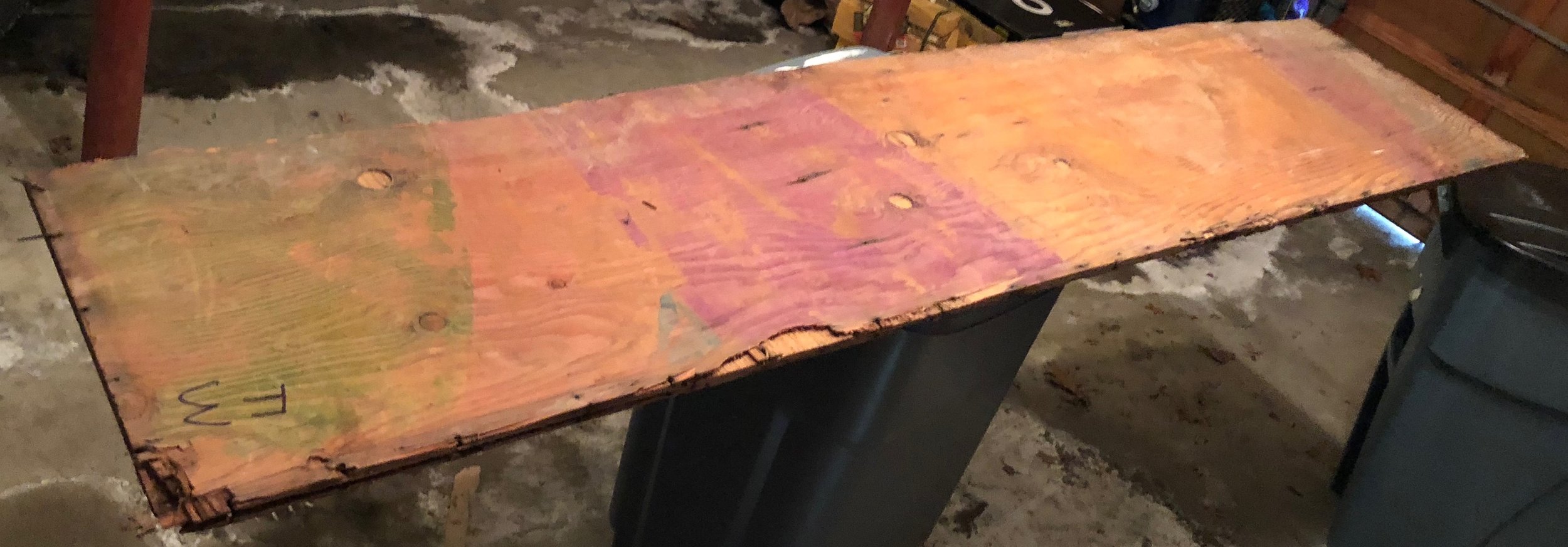 Photo 4 - Painted plywood panels consistent with those shown in Photo 1.