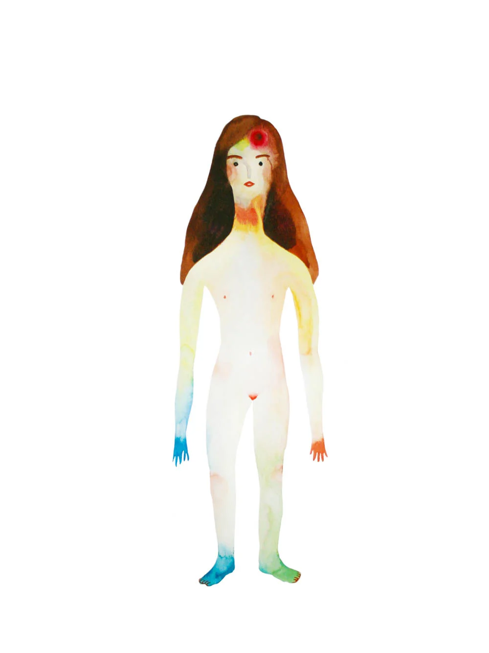 When my loneliness calls you , 2015, watercolor on paper, 50x65cm