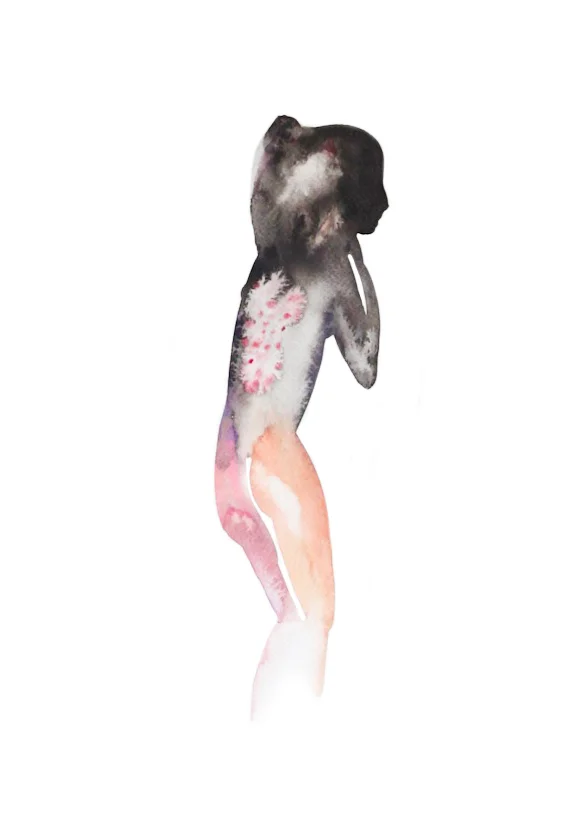 Décomposition (Femme debout) , 2016, watercolor on paper, 30x42cm