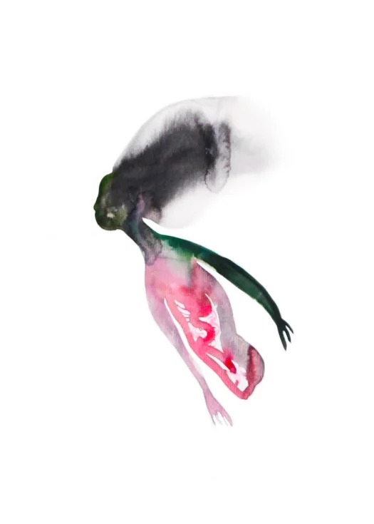 Corps decomposé , 2016, watercolor on paper, 30x40cm