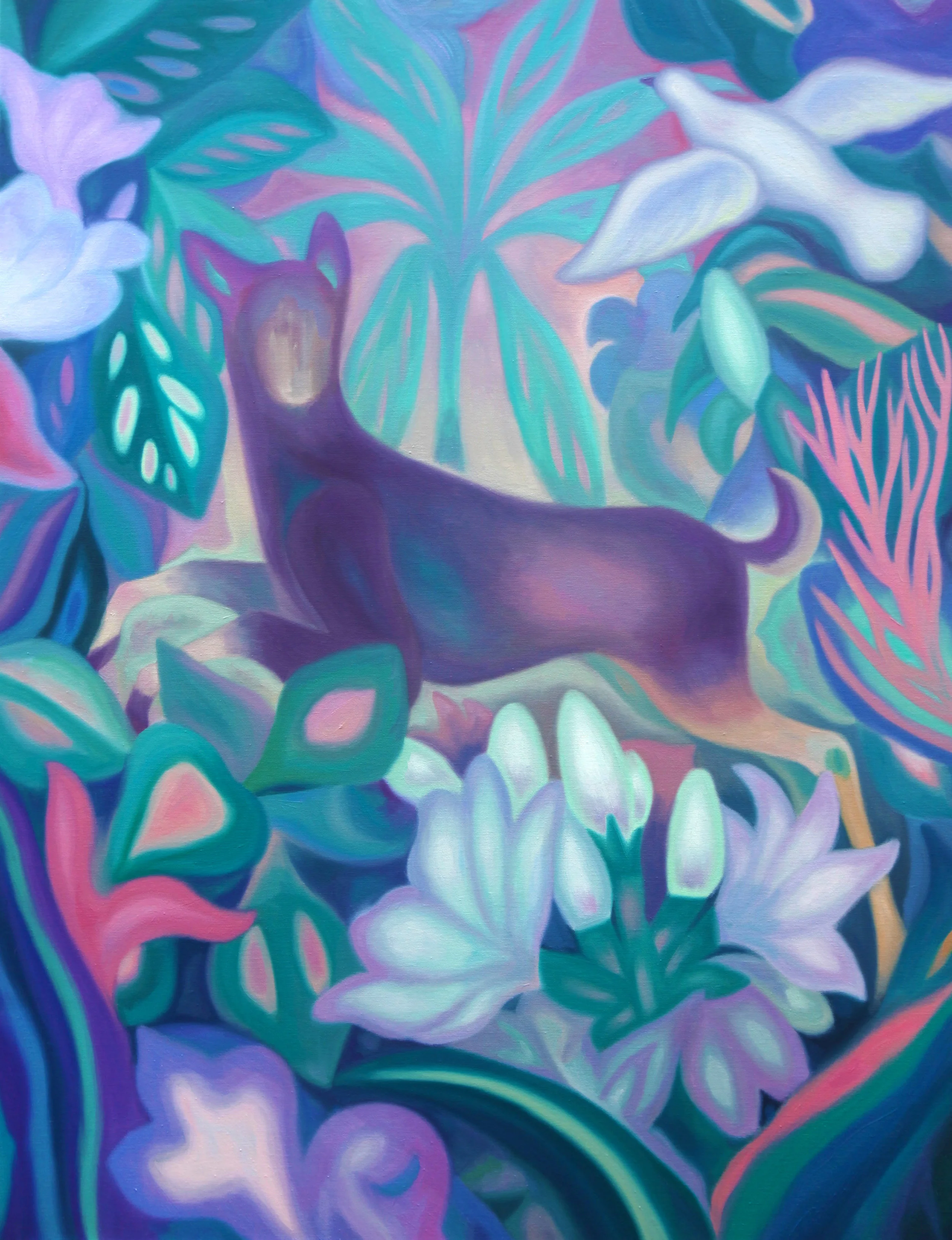 La métamorphose d’Actéon , 2018, oil on linen canvas, 116x89cm