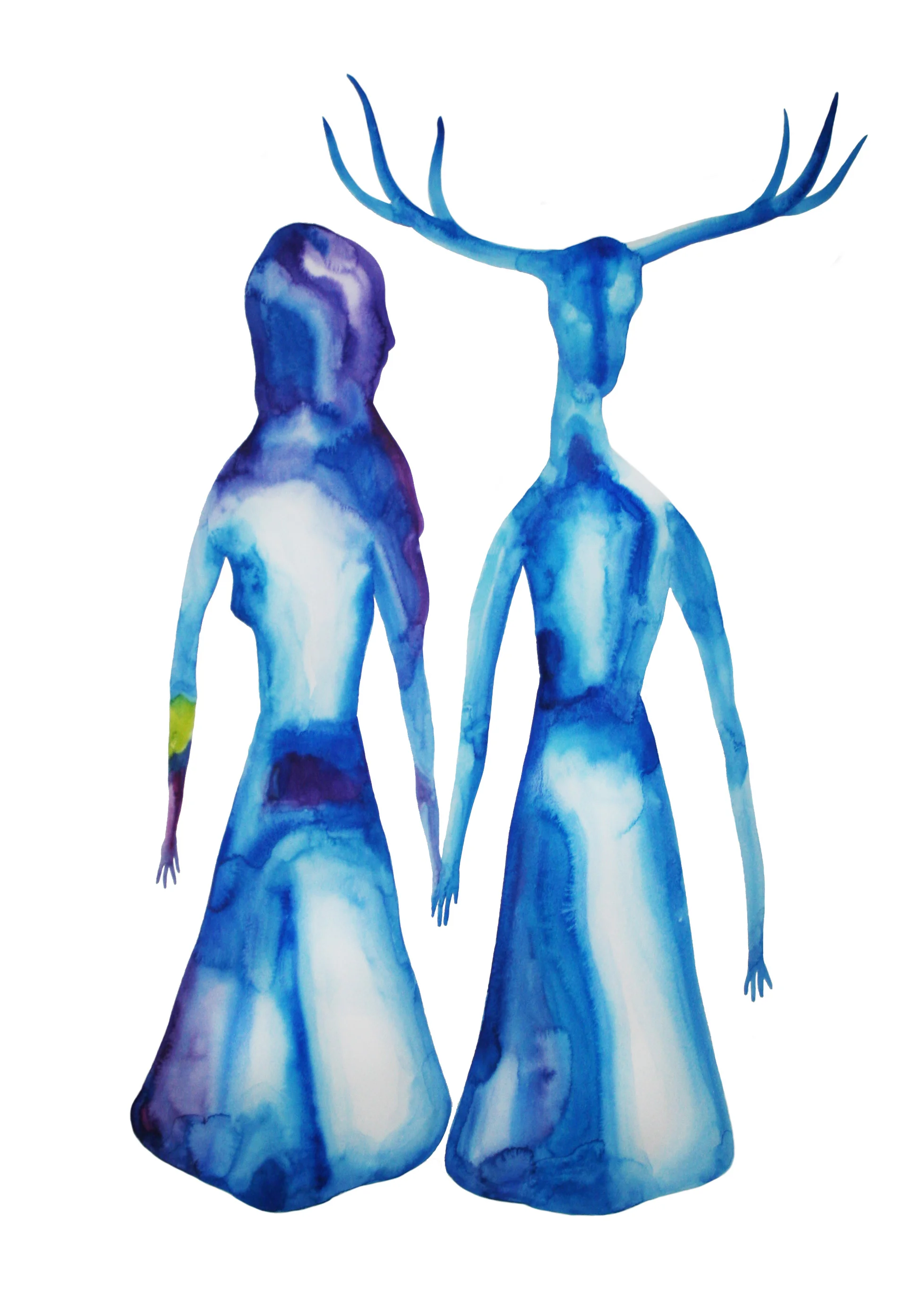 Viens avec moi , 2015, watercolor on paper, 100x70cm