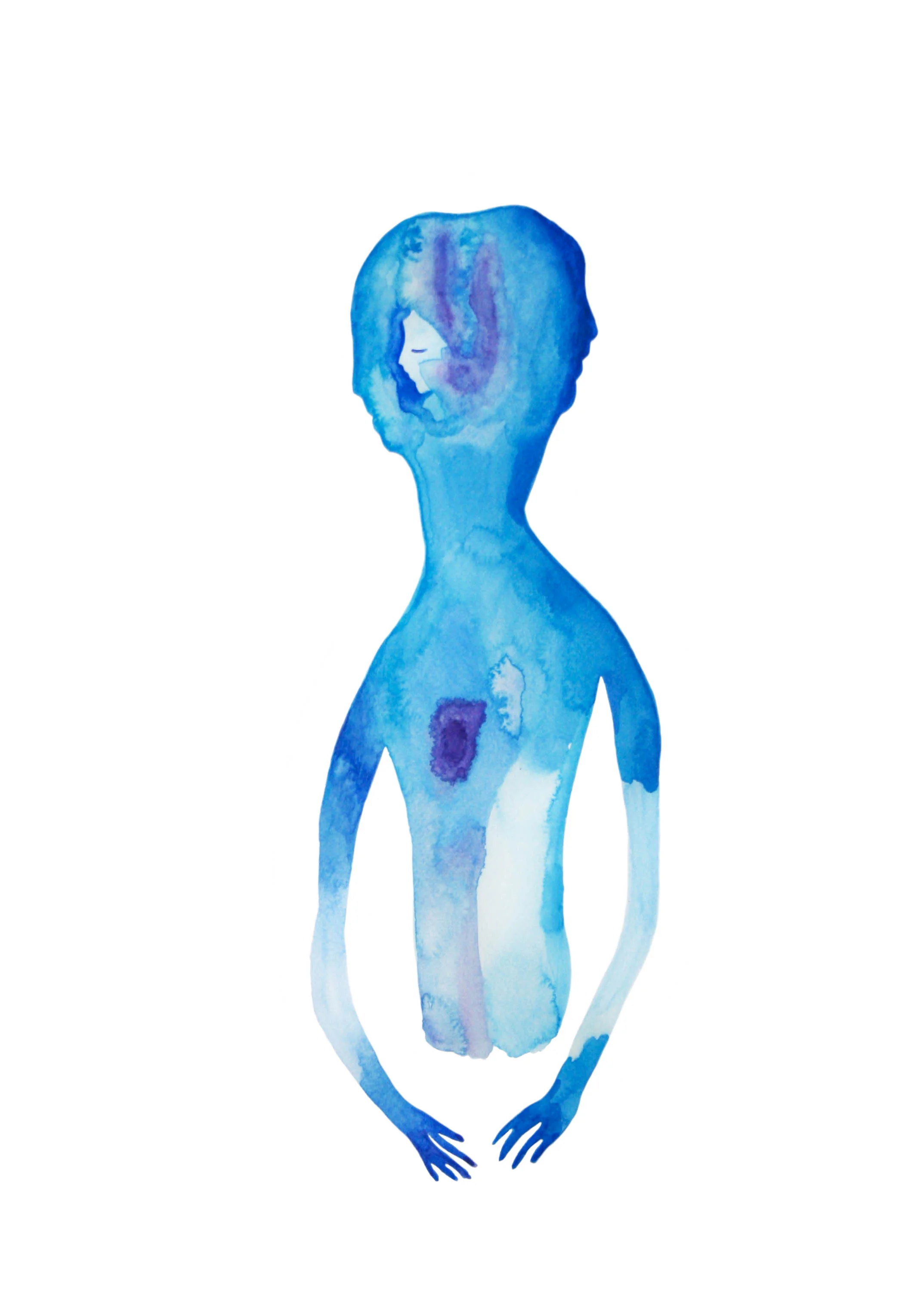 Garçon à deux têtes , 2015, watercolor on paper, 48x36cm