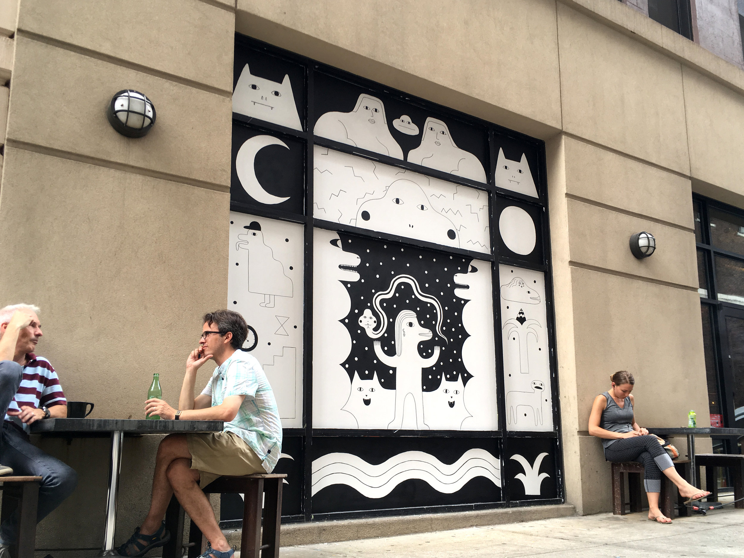 Mural on glass, Elixr Coffee, Philadelphia, PA 2016 