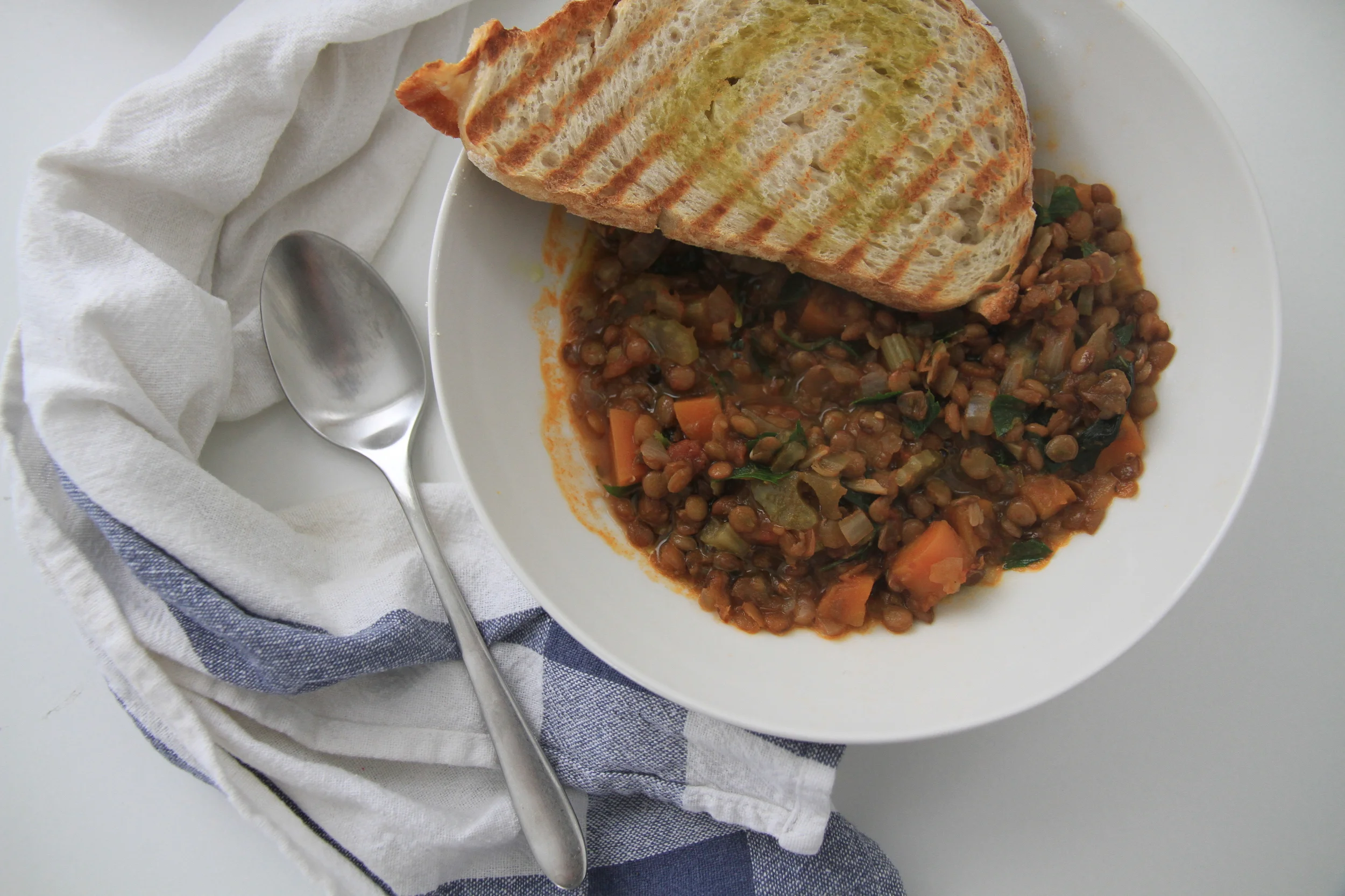 My go to 'slow meal' one pot veggie lentils