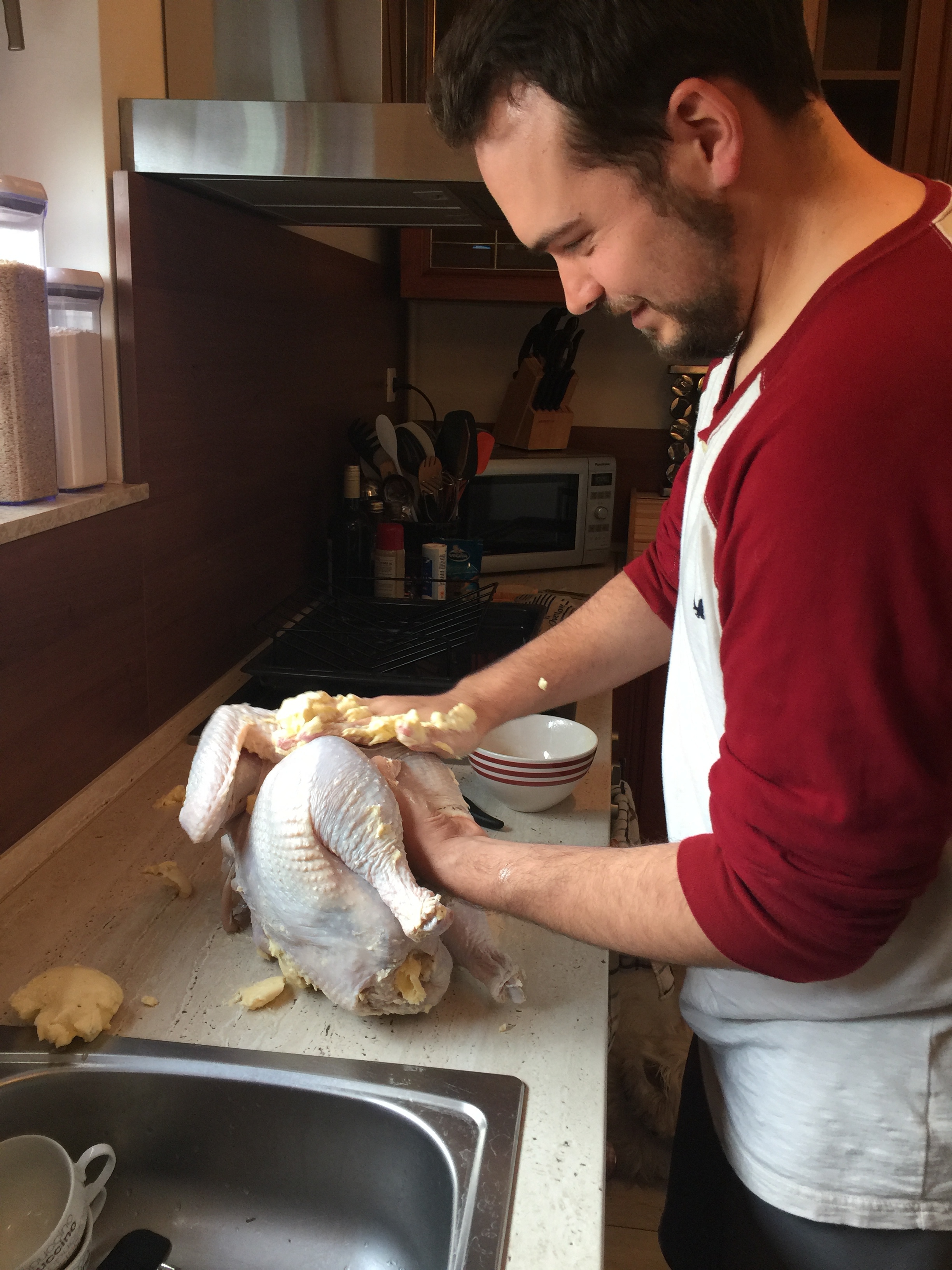 Bret Making a Turkey.JPG