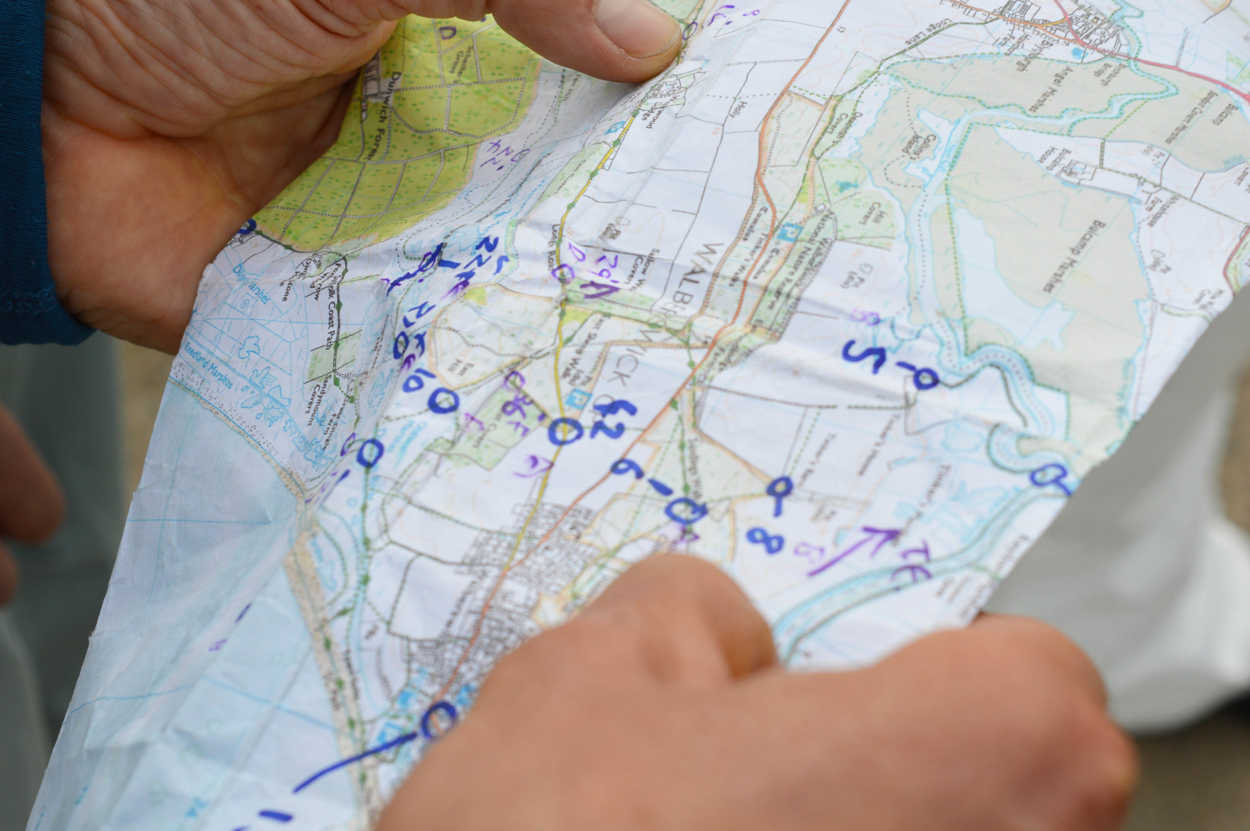Above: Countryside to coast! The orienteering style event took the team across the depths of the Suffolk coast and countryside starting at Southwold and culminating at Westleton!