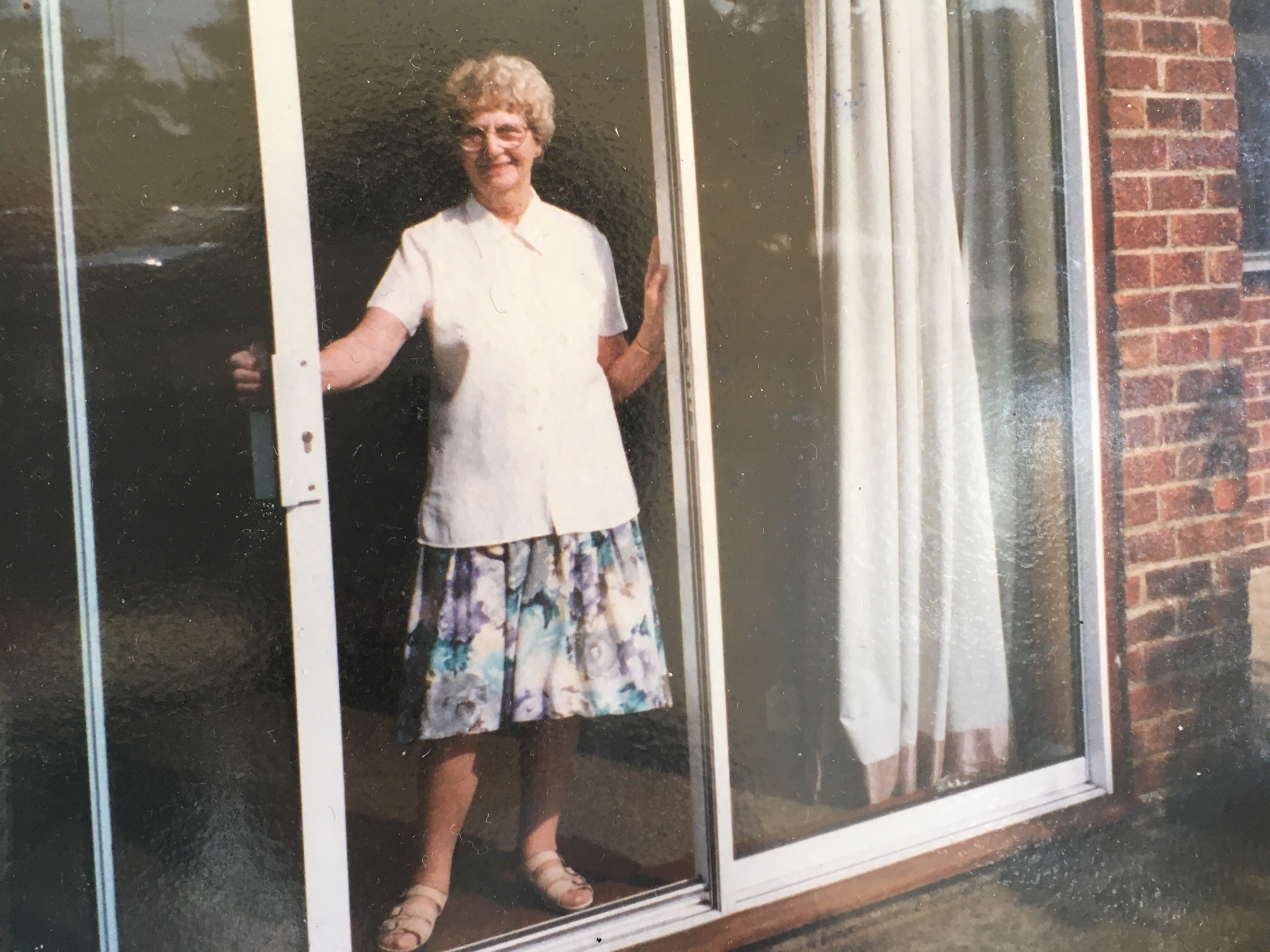 Sarah Firth, Margaret's mother, pictured outside No.28 in 1997
