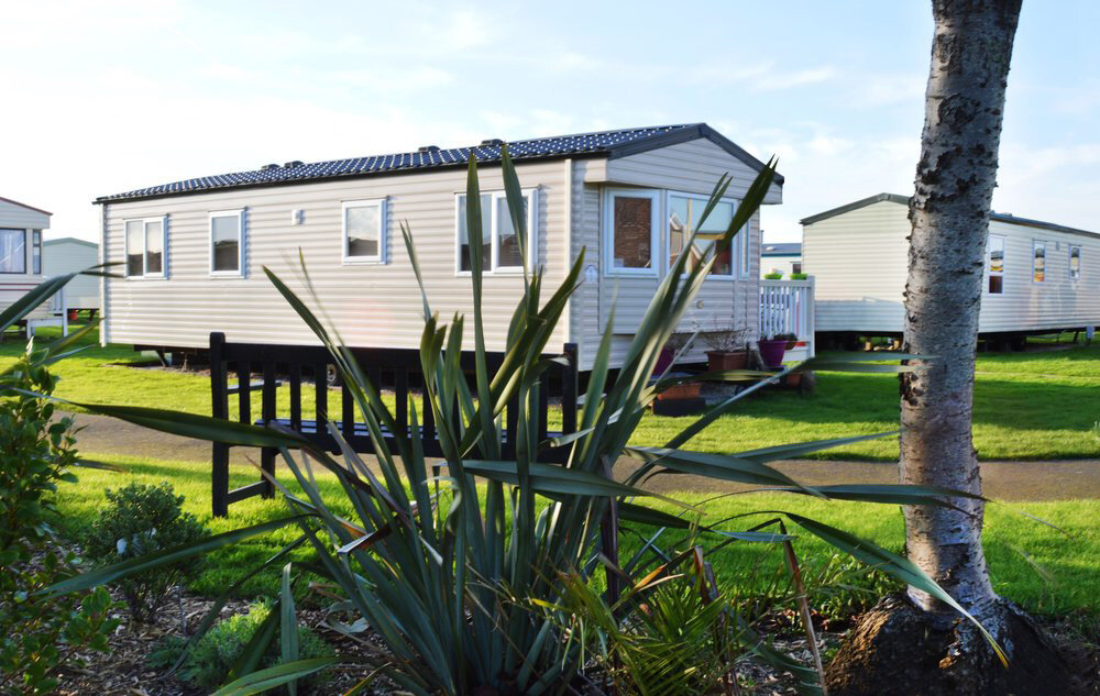 Caravan and outdoor area at Mablethorpe Park.jpg