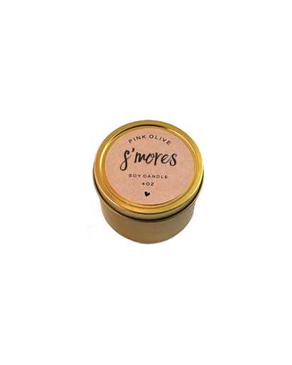 pink olive soy mini candle design
