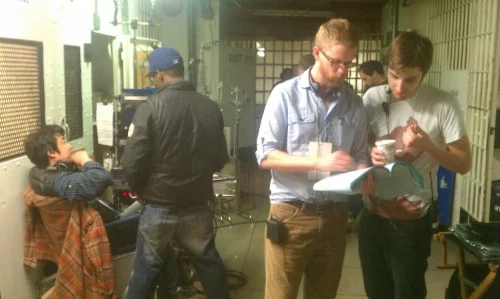 At the Queen's House of Detention. Day 1, and we were shooting the climax. And this photo is entirely staged.