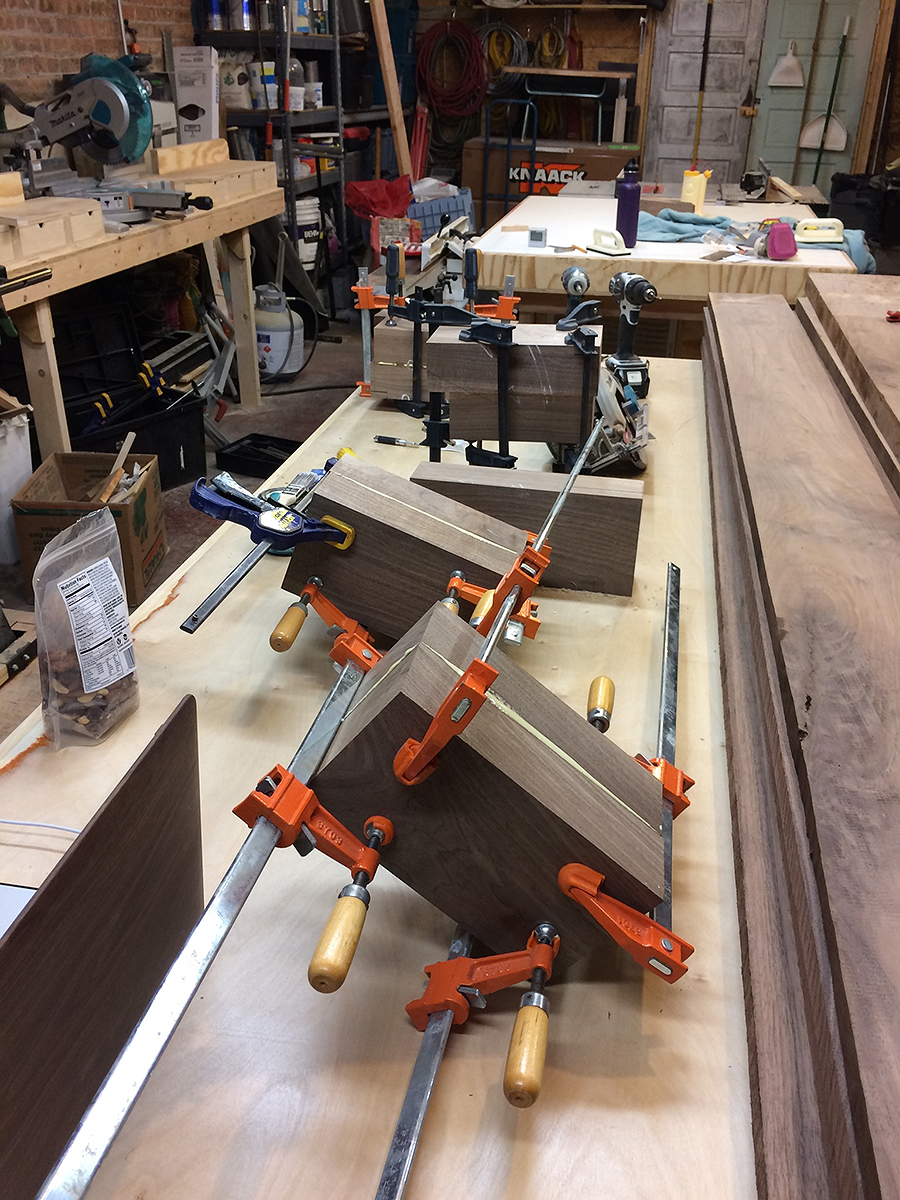 glueing up the legs