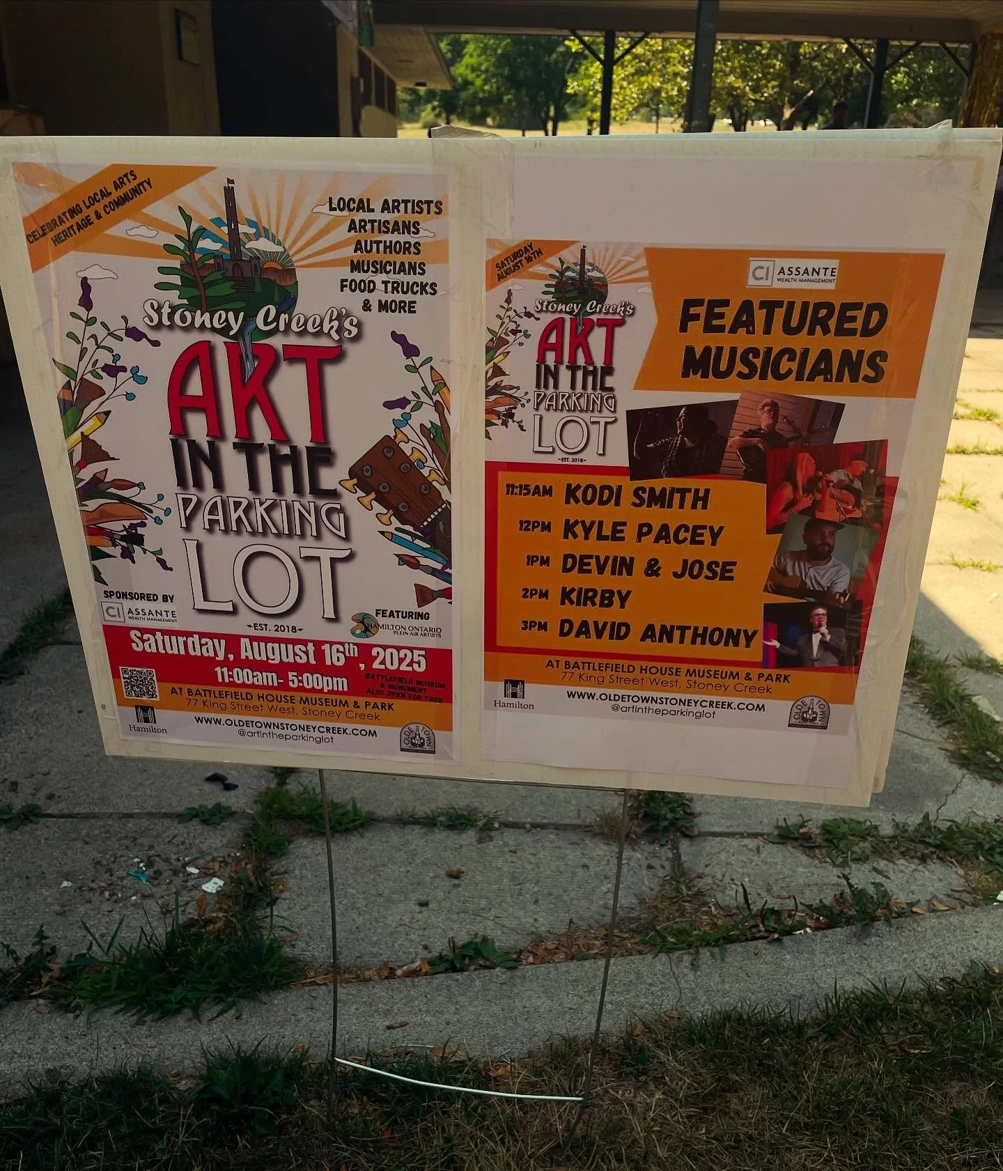 Playing today as part of @artintheparkinglot Battlefield Park in Stoney Creek today at 2PM
Free admission great musicians, vendors, and fun!