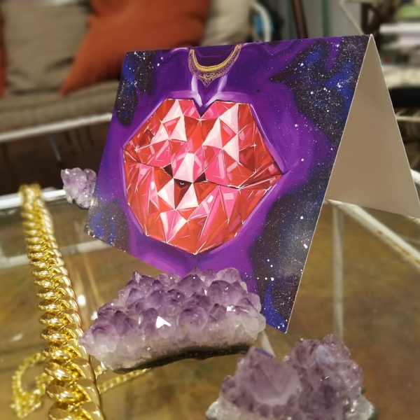 Amethyst crystal and gold chain are only for display; not included in c3 box :)