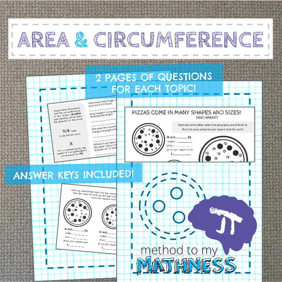 Area & Circumference Worksheet