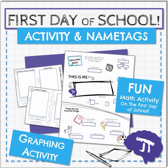 MTMM First Day of School Name Tag and Graphing Activity