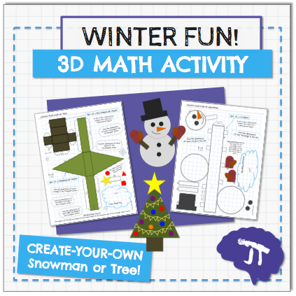 3D Snowman and Tree Math Winter Activity