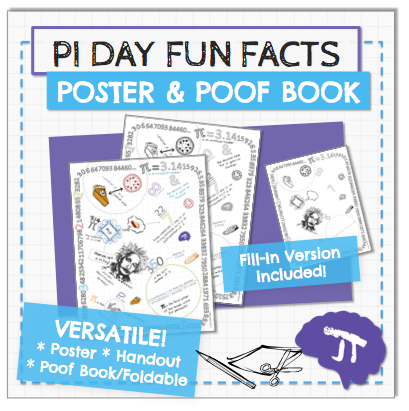 Pi Day Coloring Page Poster and Poof Book
