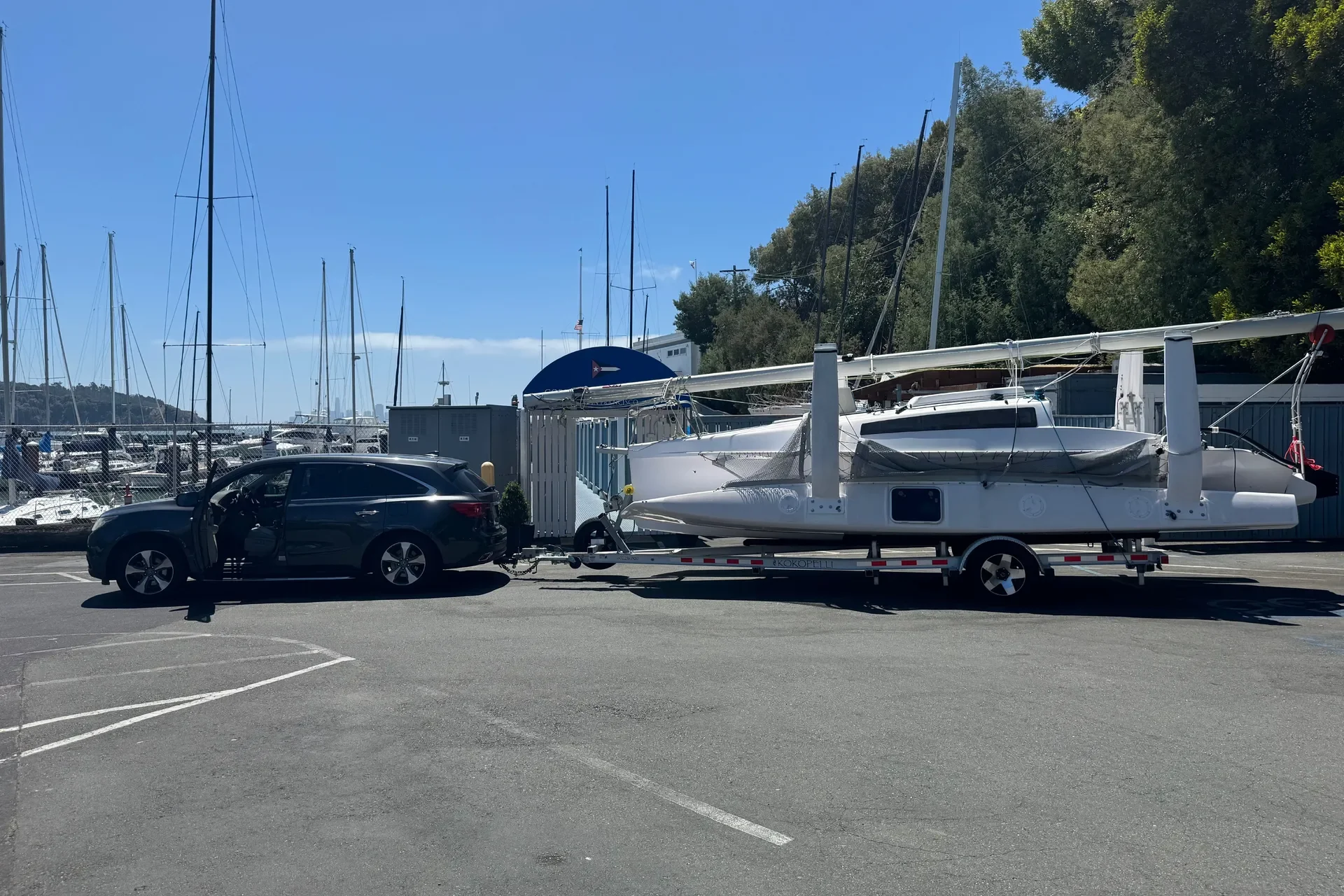 2018 Corsair 760 trimaran for sale on it's trailer