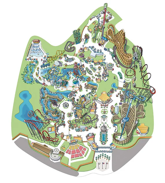 Figure 7. California's Great America 2016 park map looks strikingly similar to the 1958 Disneyland map Photo credit: https://www.cagreatamerica.com/plan-a-visit/park-map