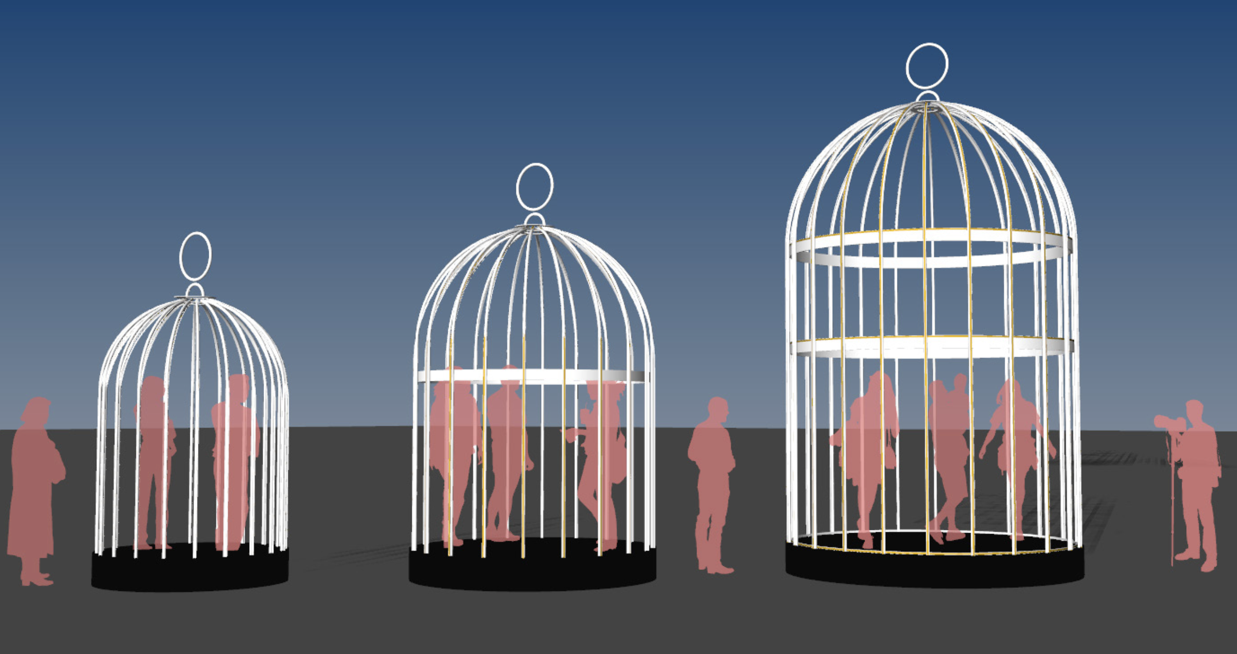  Cage installations for David Gilmour album release, Bryant Park 