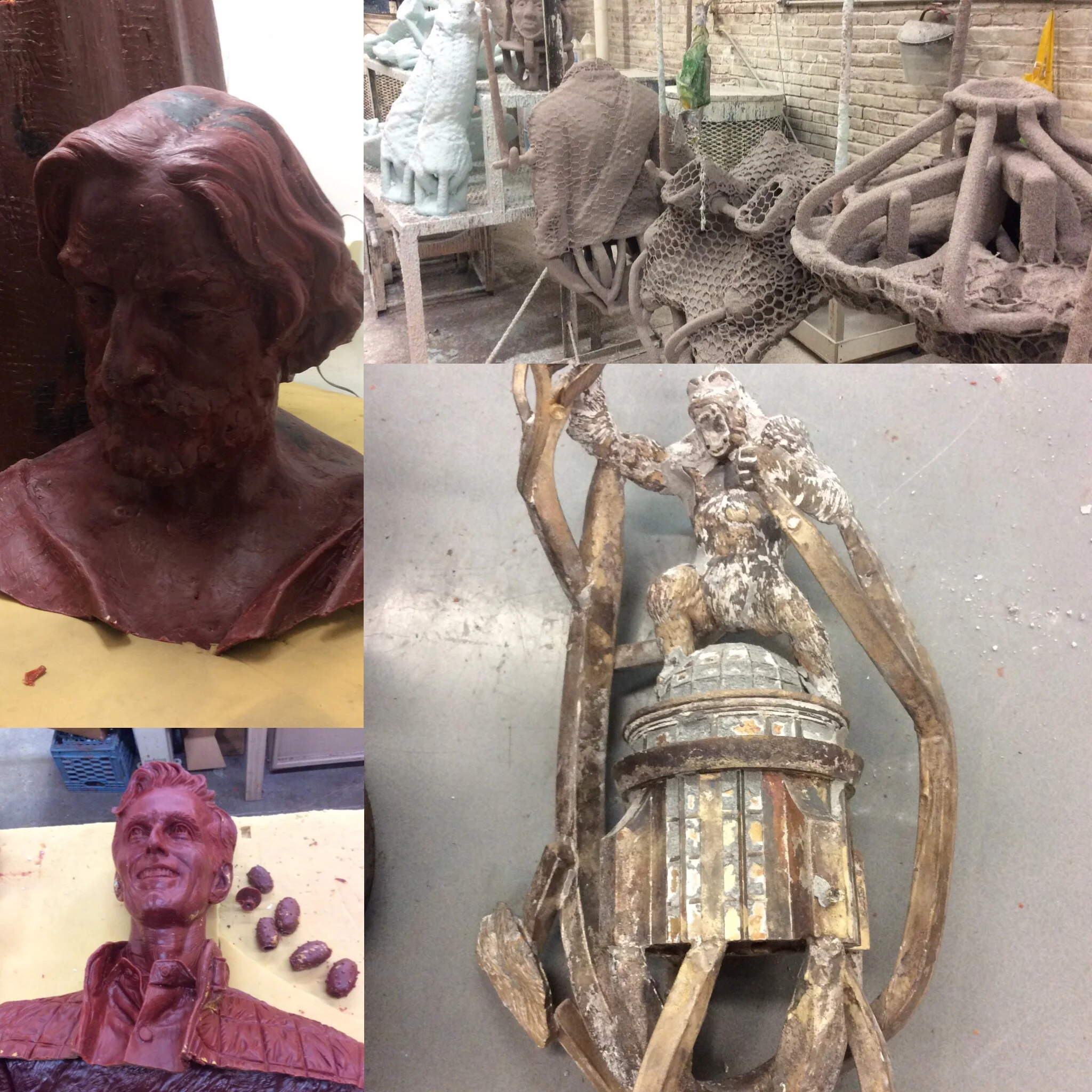 Joseph by Julia Levitina (wax), John Harke by Jamie Lester (wax), our packed shell room, and King Kong by Joe Devito (pictured with gating)