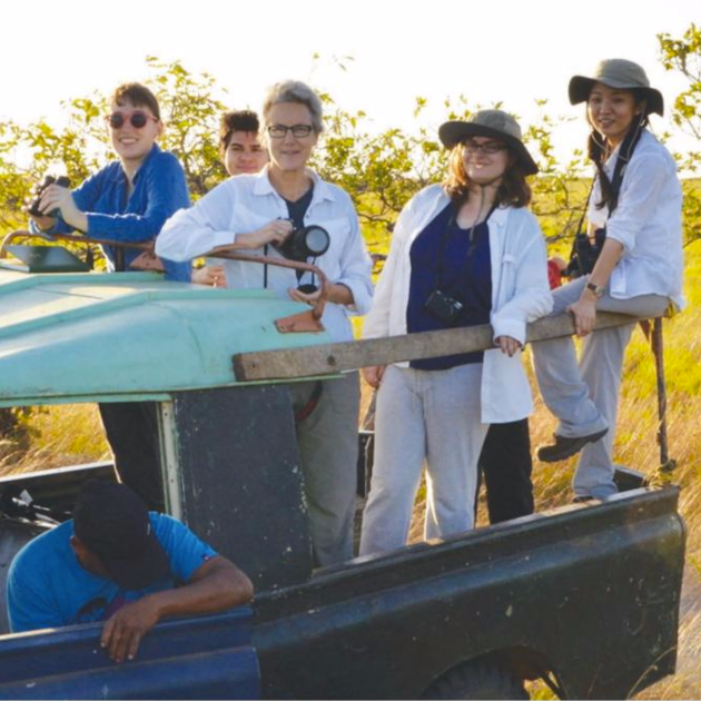 Dr. Lucy Spelman (holding camera) Guyana with RISD students, 2014