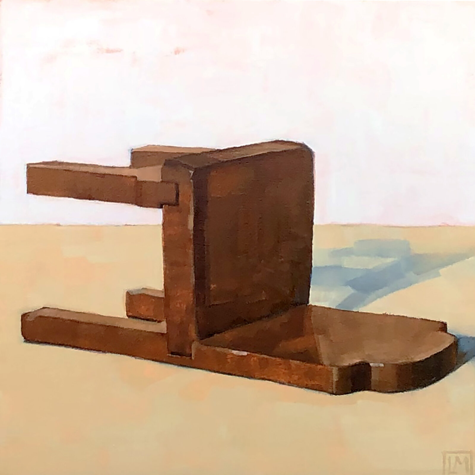 Men Don't Push in their Chairs, oil on panel, 8" x 8", 2020