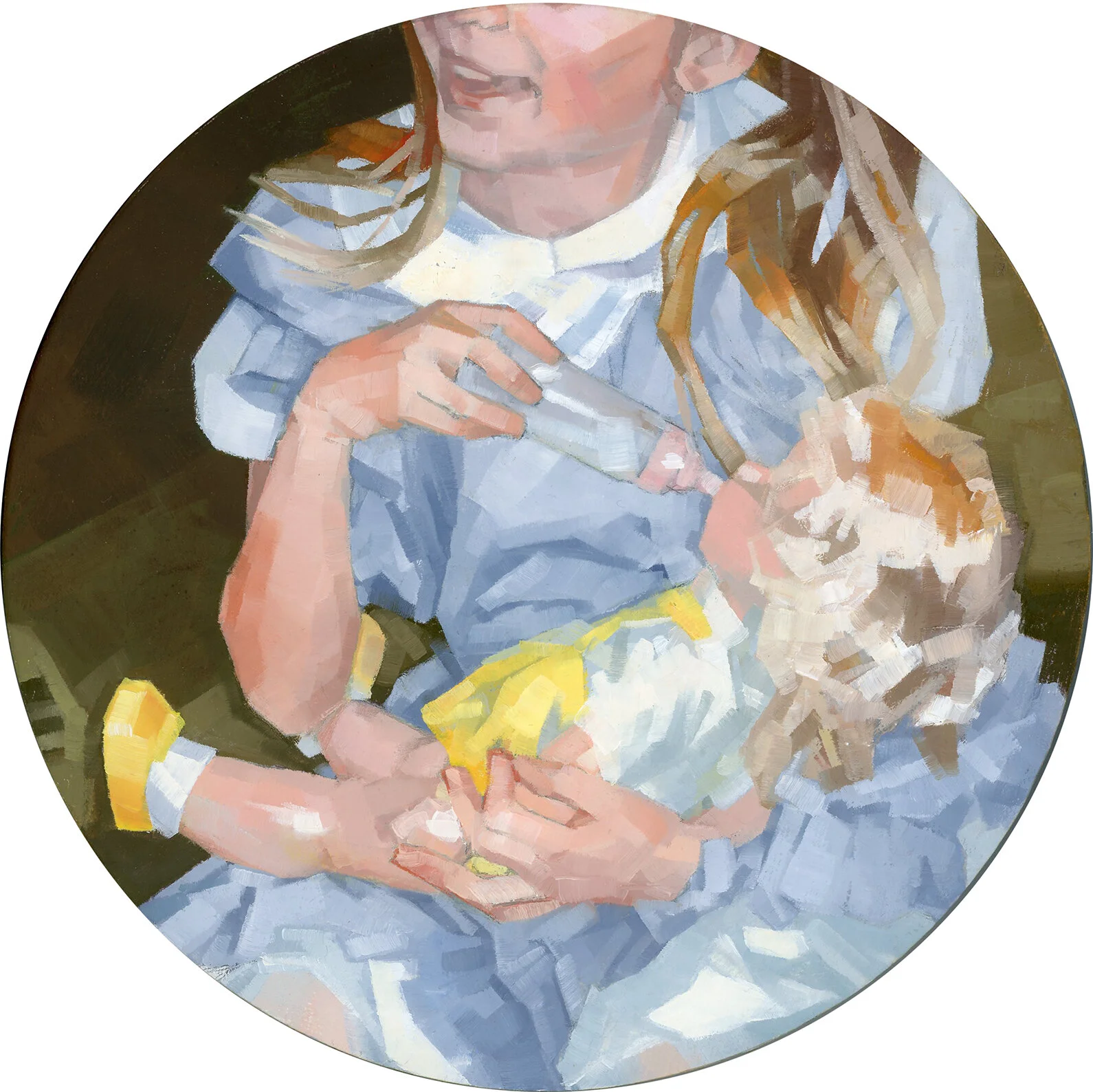 You Will Have Many Children, Oil on Panel, 8" round, 2021, sold