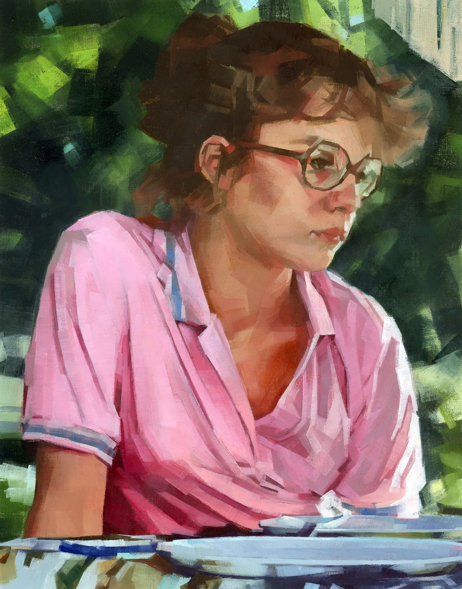 Thirteen, oil on paper, 12" x 9.5", 2023, sold