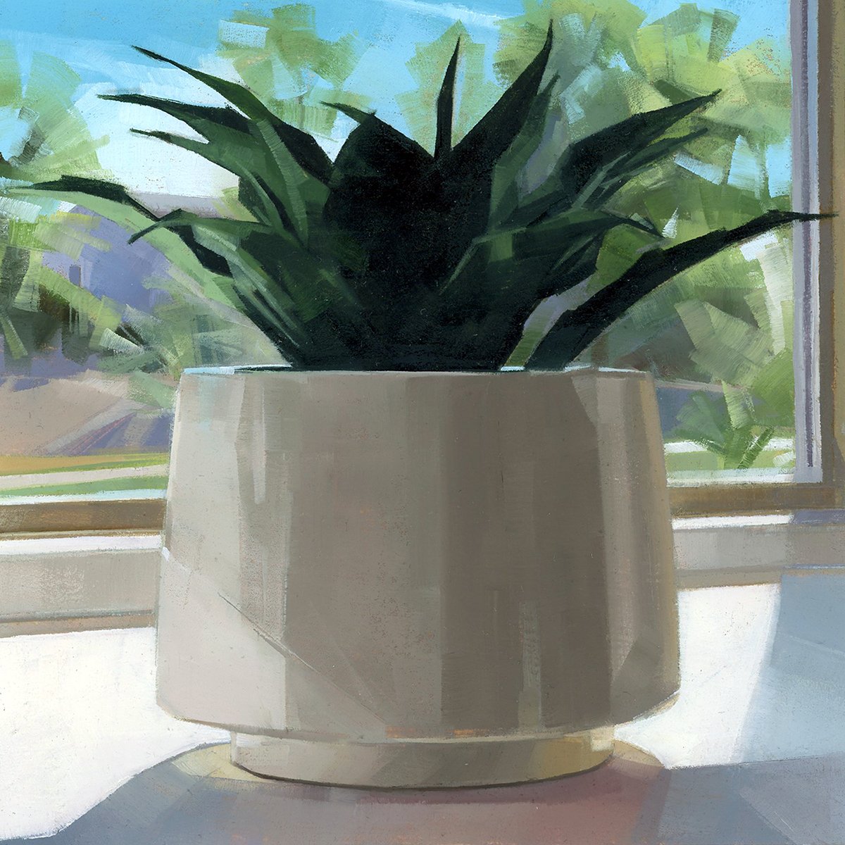 Faaa-ke, oil on paper, 6" x 6", 2024