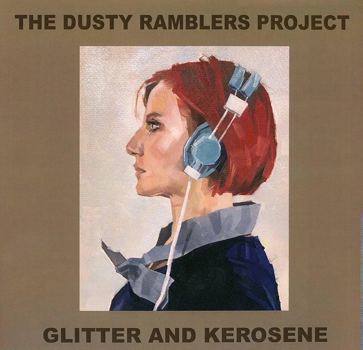 The Dusty Ramblers Project, Glitter and Kerosene Album Cover, Oil on paper, 2022