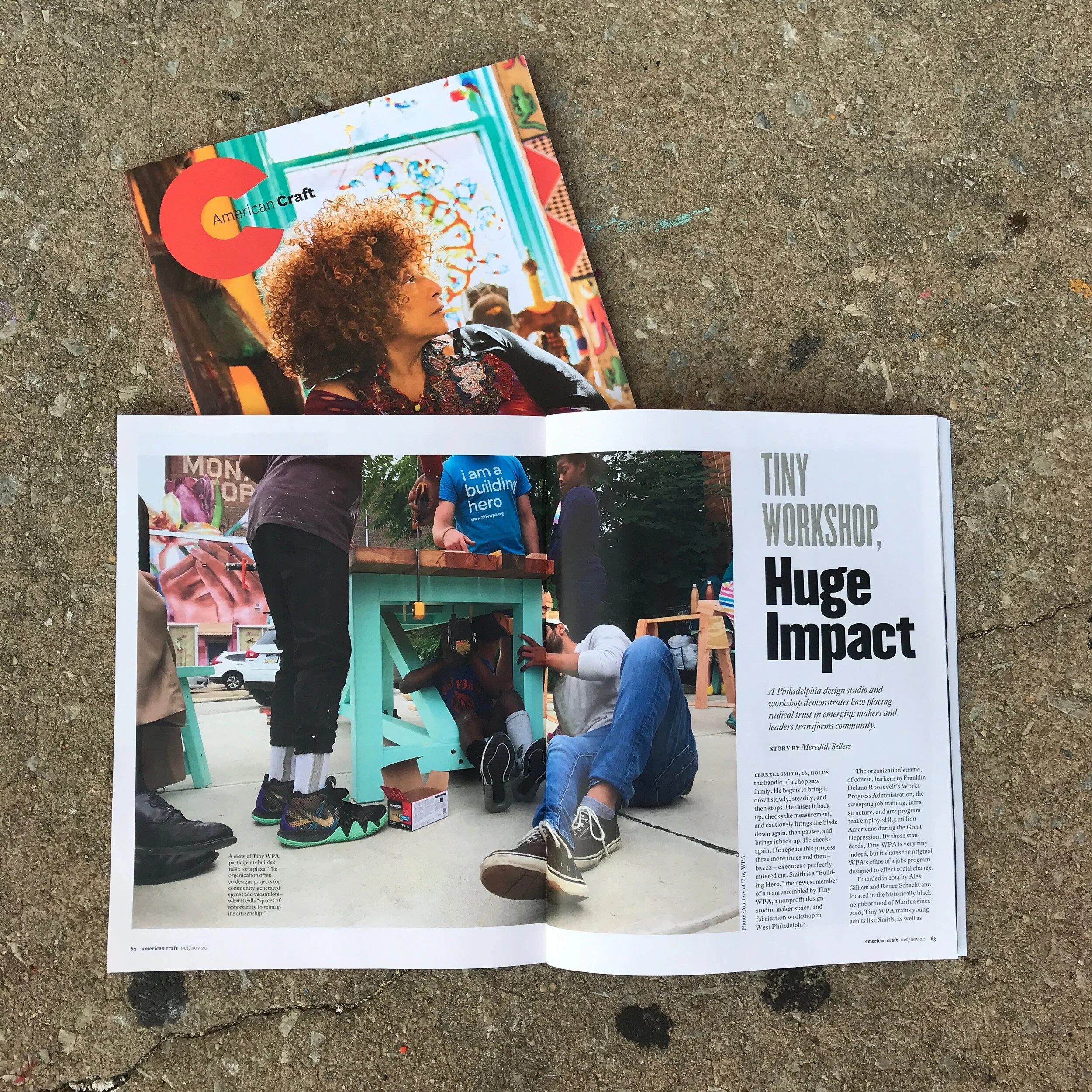 AMERICAN CRAFT COUNCIL'S MAGAZINE FEATURE ON TINY WPA AND BUILDING HEROES!