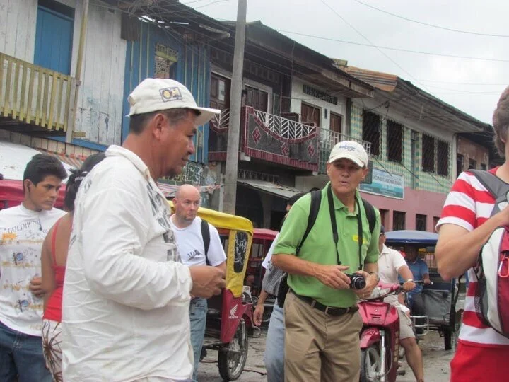 Charlie Craig with a mission team in the streets of Iquitos, Peru