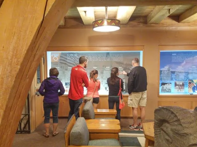 Inside the historic Timberline Lodge on top of Mount Hood