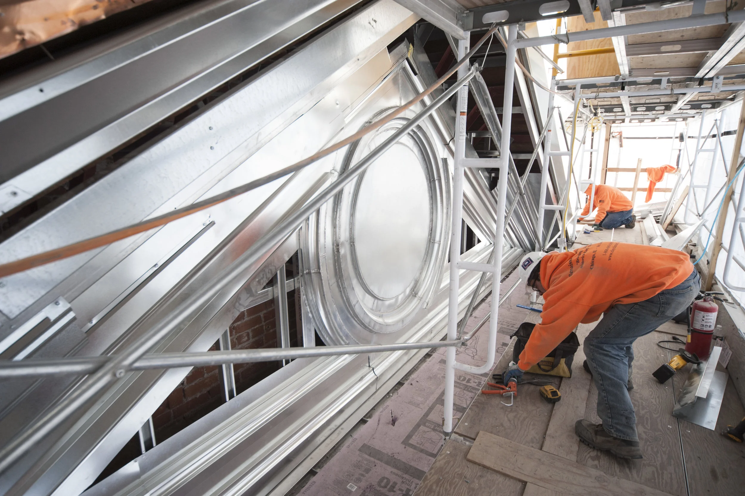 Metal entablature repaired on the west wing of the Capitol