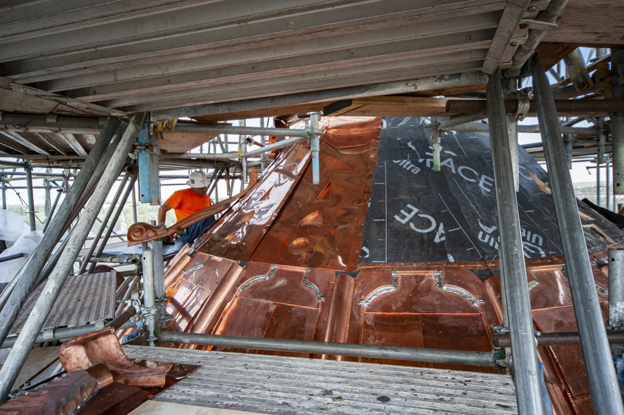 Molding the decorative pieces on the Capitol dome