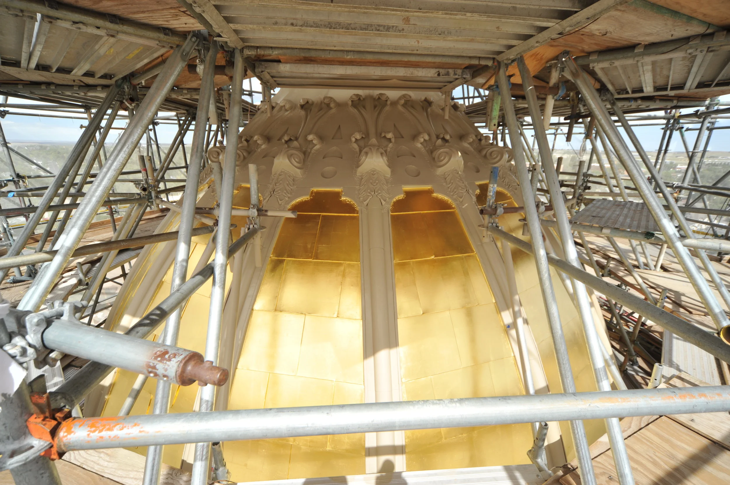 Capitol dome gilded in gold leaf
