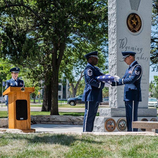 Today's Fallen Warrior Memorial Ceremony honored all Wyoming veterans who have died in service to our state and nation, and included a flag folding ceremony and playing Taps.