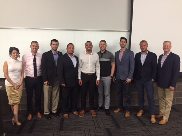 Pictured: Jarrod Barnes, Jake Abbott, and the GCU Athletics Senior Associate Suite