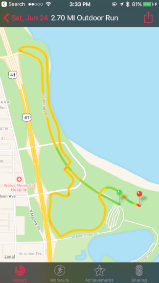 apple watch outdoor run map