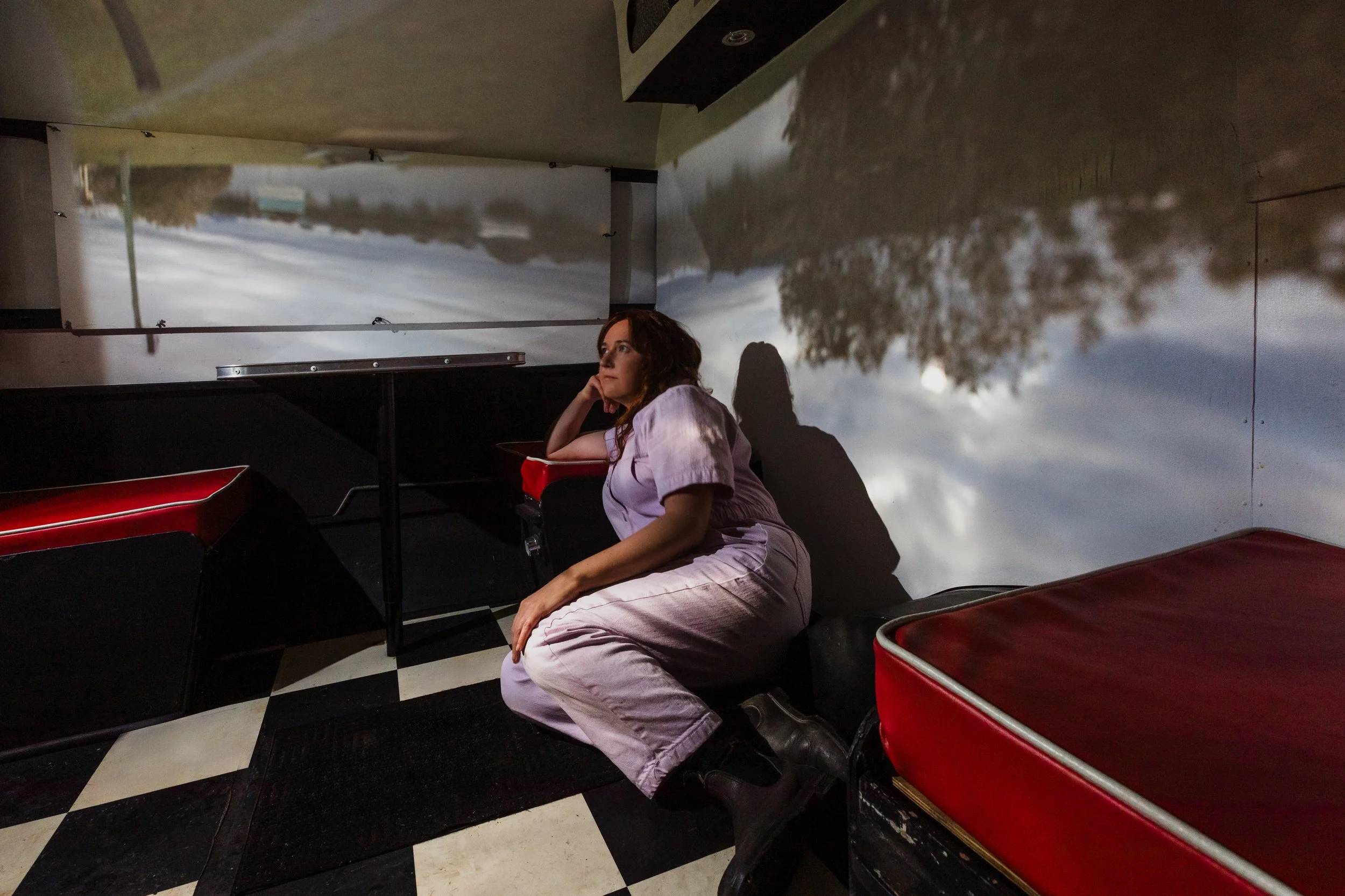 Image Credit: Claire Conroy, caravan camera obscura, exterior and interior view. Photography Kate Holmes.