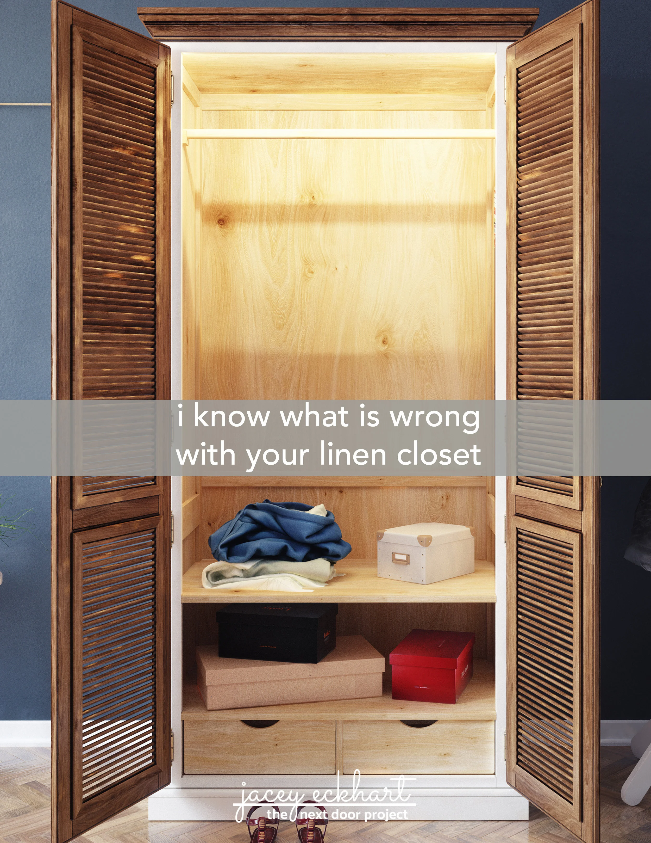 Wood Linen Closet Doors