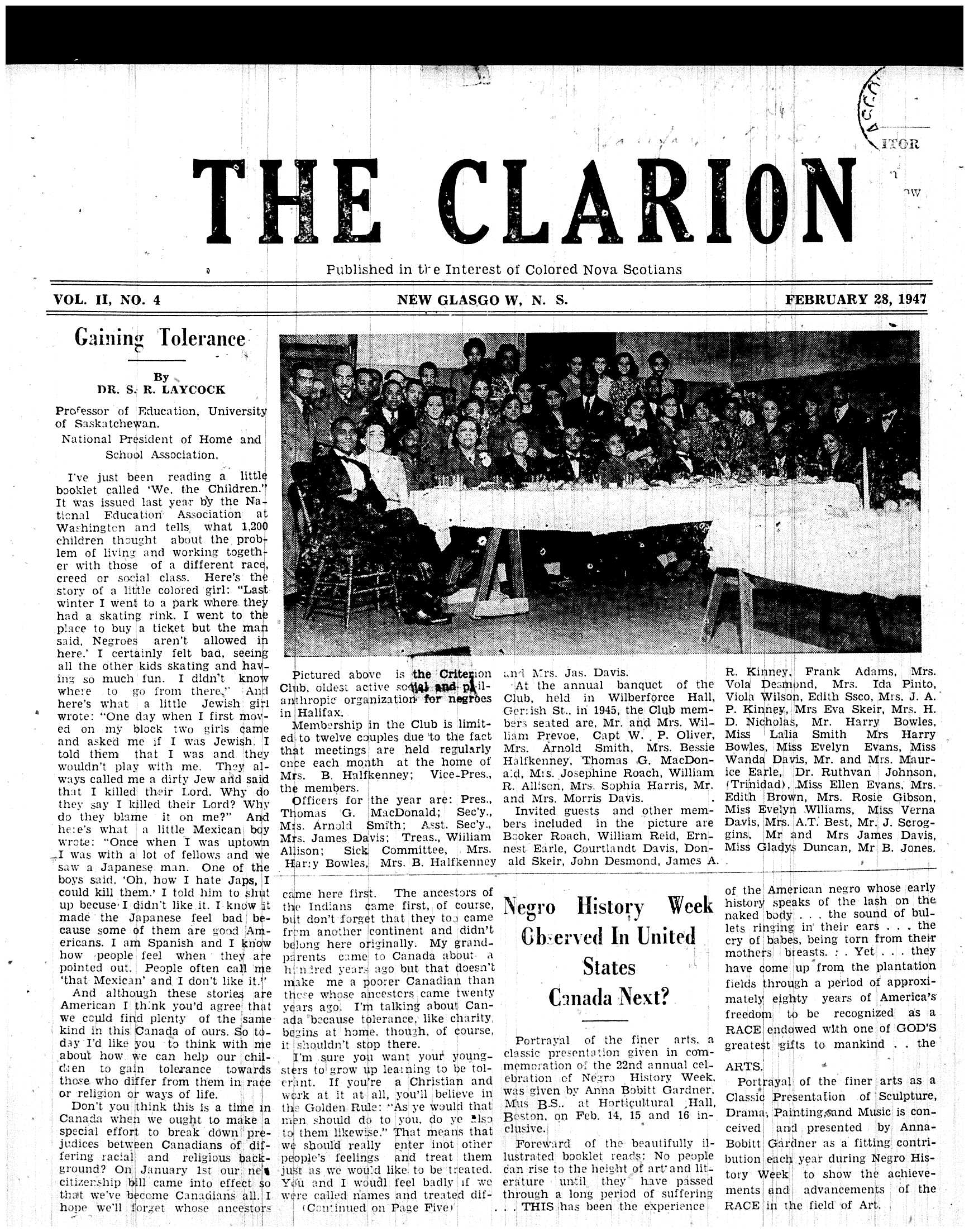 Group portrait in The Clarion.
