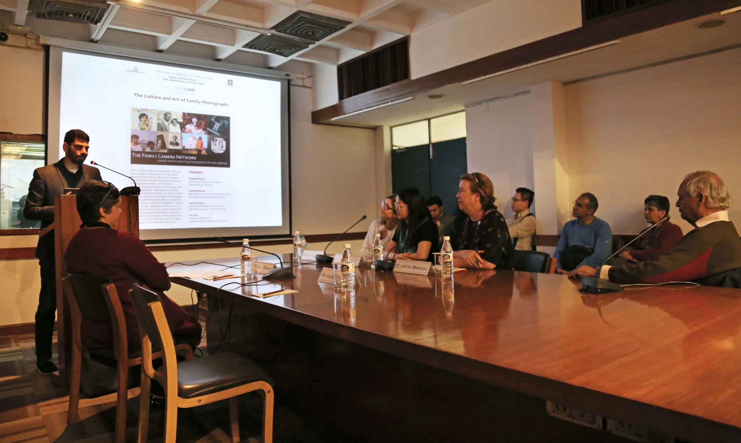 Rahaab Allana, curator of the Alkazi Foundation for the Arts, Introducing Panelists at IIC (Photo: Alkazi Photographic Archives, 2019).