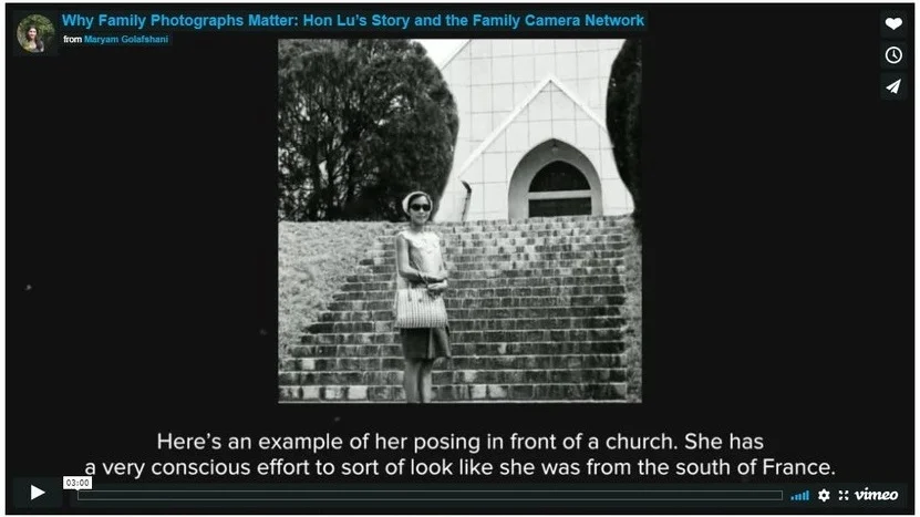 screenshot of Maryam Golafshani’s video, Why family photographs Matter (2018)